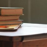 stack of books in an educational setting